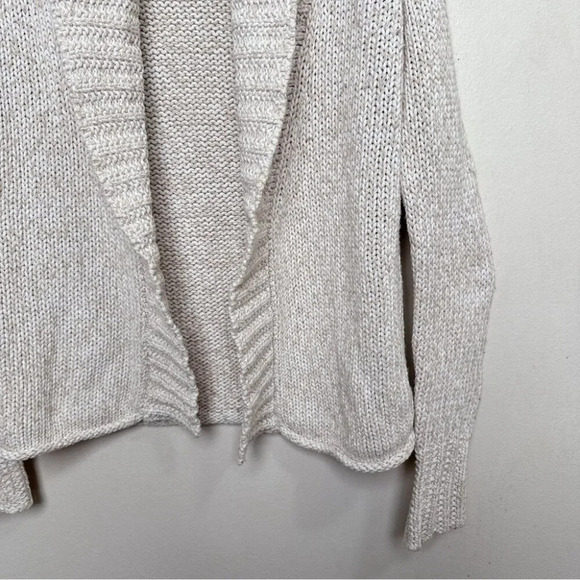 GAP Womens Small Vintage Marble Chunky Knit Shawl Collar Open Beige Cardigan - Picture 7 of 14